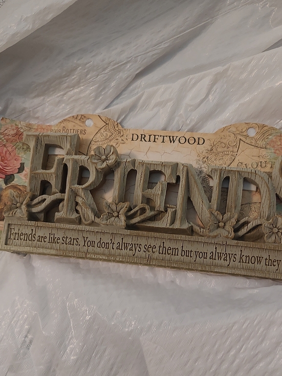 DRIFTWOOD Other - DRIFTWOOD Sage 'FRIENDS' Carved Wall Plaque